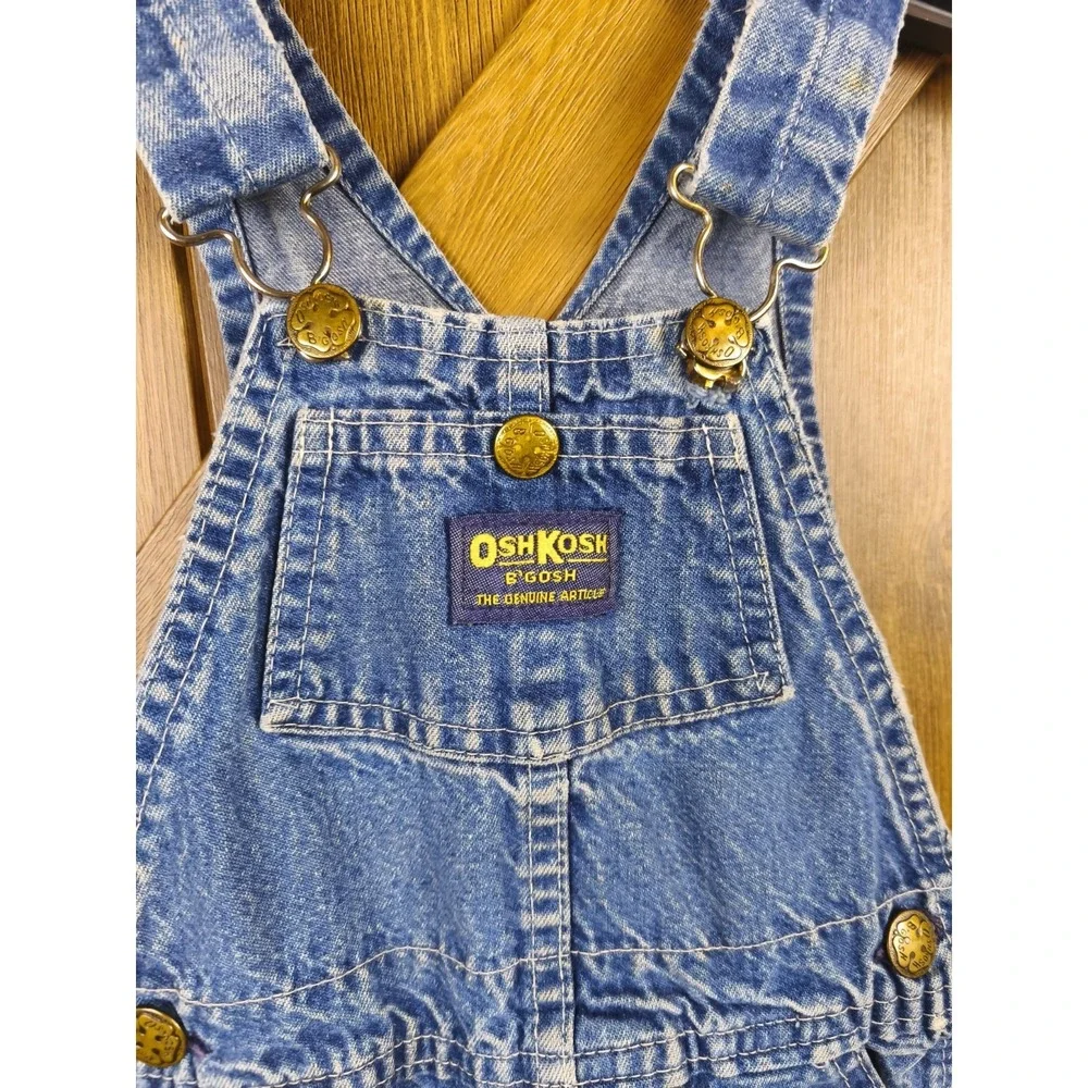 Vintage‎ OshKosh Bgosh Denim Overalls Made in USA Vestbak Blue Cotton Size 4T